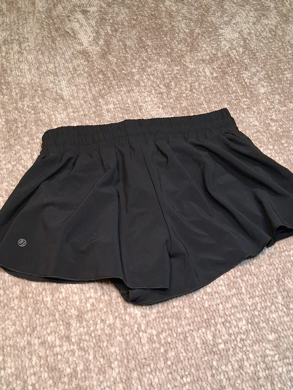 CRZ YOGA Black Elastic-Waist Flow Skort Shorts